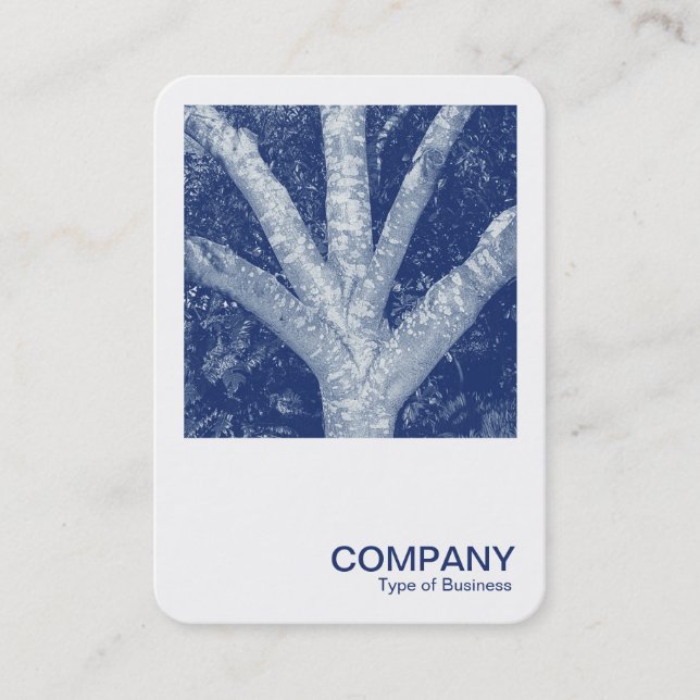 Fyrkantigt foto 0592 - Format Grenar - Cyanotyp Visitkort (Framsida)