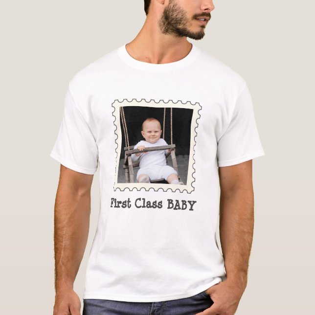 Fyrkantigt foto av första anpassningsbarna i BABY, T Shirt (Framsida)