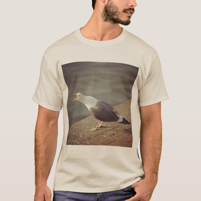 Fyrkantigt foto - Fyrkande Fiskmås T-shirt (Framsida)