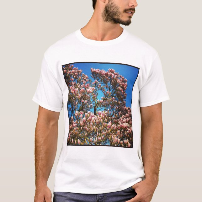 Fyrkantigt foto - Magnolia-Blommar T-shirt (Framsida)