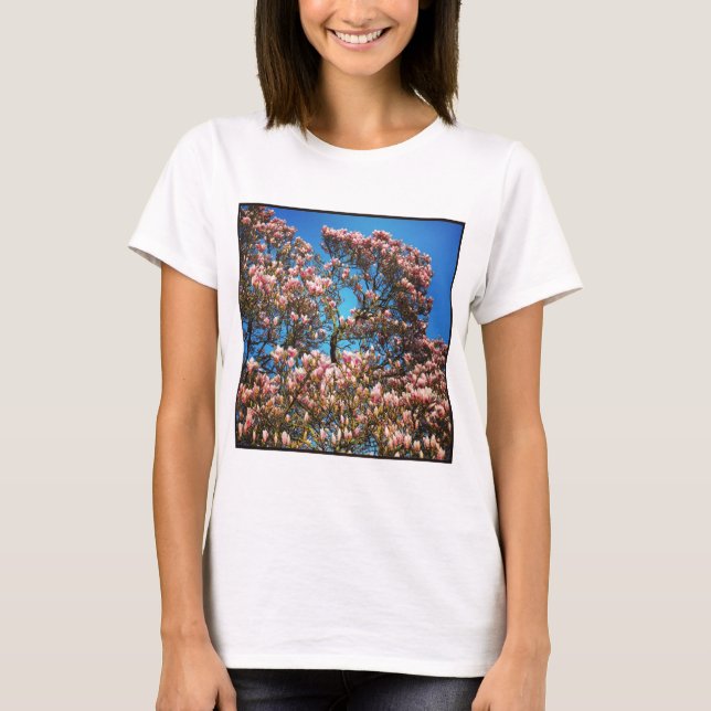 Fyrkantigt foto - Magnolia-Blommar Tee Shirt (Framsida)