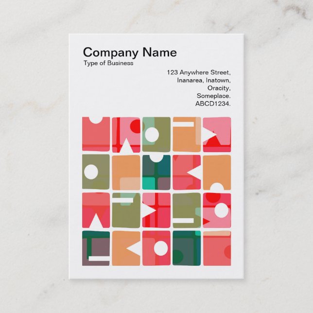 Fyrkantigt foto (v3) - Rektanglar, Abstrakt 120623 Visitkort (Framsida)