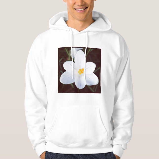 Fyrkantigt foto - Vitt Crocus Hoodie (Framsida)