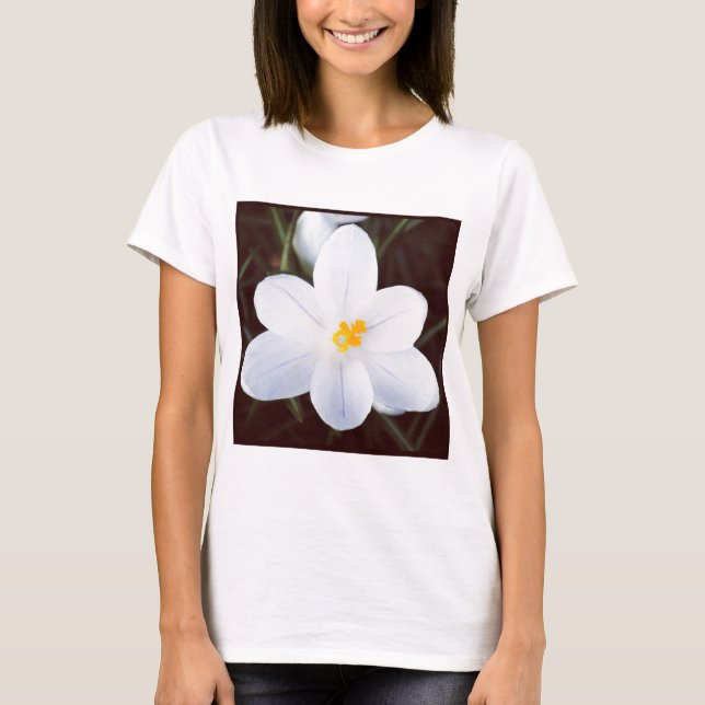 Fyrkantigt foto - Vitt Crocus T-shirt (Framsida)