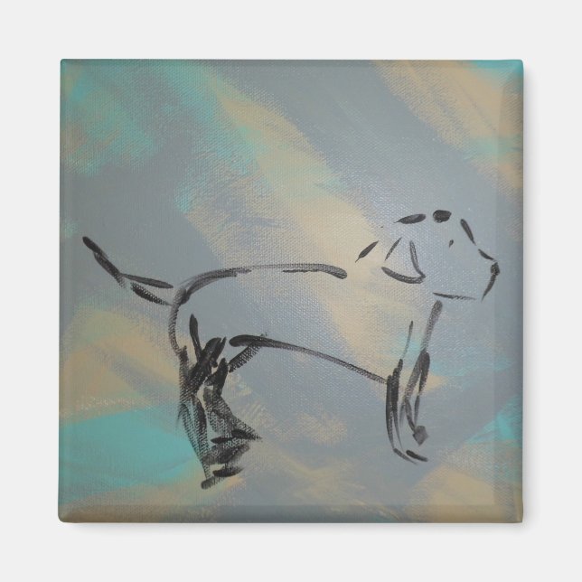 Fyrkantigt Hund, magnet (Framsidan)