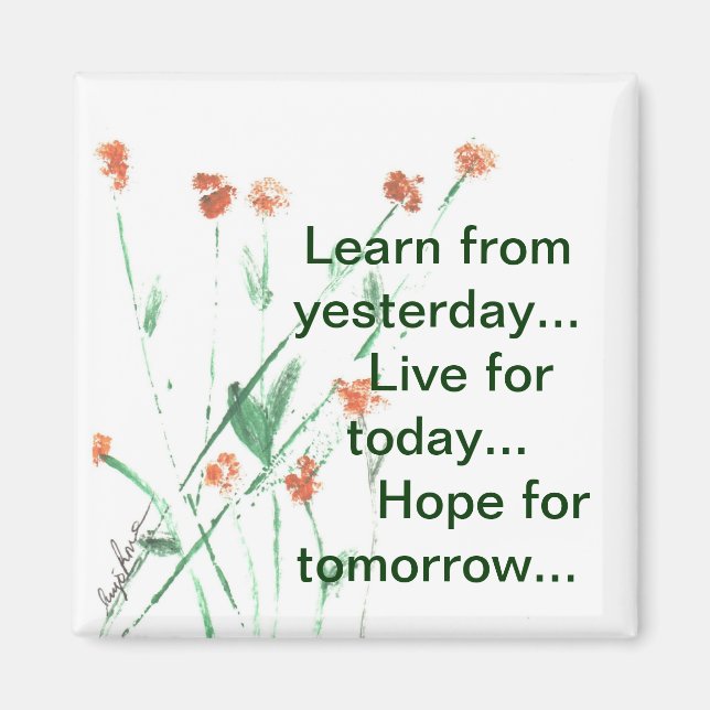 Fyrkantigt inspirationstecken magnet (Framsidan)