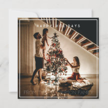 Fyrkantigt, platt bildkort av Glad helg