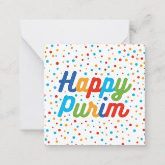 Fyrkantigt Platt Purim Högtids Kort