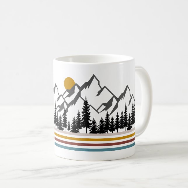 Fyrkantigt presentkort med motiv av berg kaffemugg (Framsida höger)