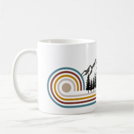Fyrkantigt presentkort med motiv av berg kaffemugg