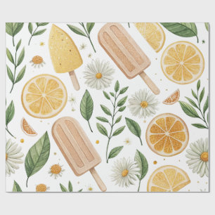 Fyrkantigt presentpapper – Lemon & Daisy Citrusmön