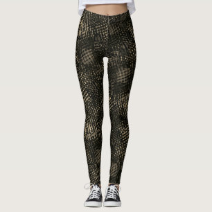 Fyrkantigt skrapat ut i mörk brun eller sepia. leggings