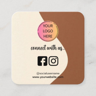 Fyrkantigt visitkort – QR-design i kaffetone