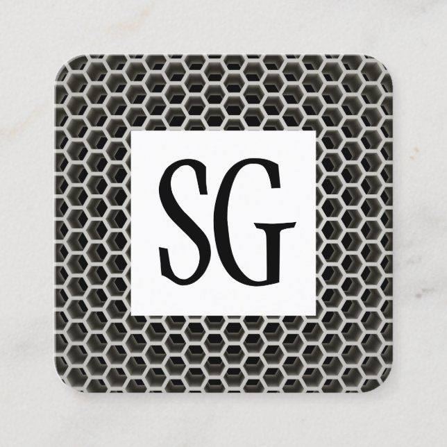 Fyrkantspanel - Initialer - Varm för bikaka Fyrkantigt Visitkort (Framsida)