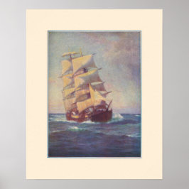 Fyrkantsriggad fartygsaffisch poster
