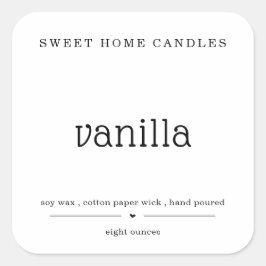 Fyrkantstreck för personlig av ljusets etikett