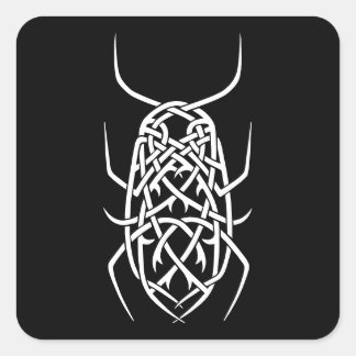 Fyrkantstreck för vit utskrift fyrkantigt klistermärke