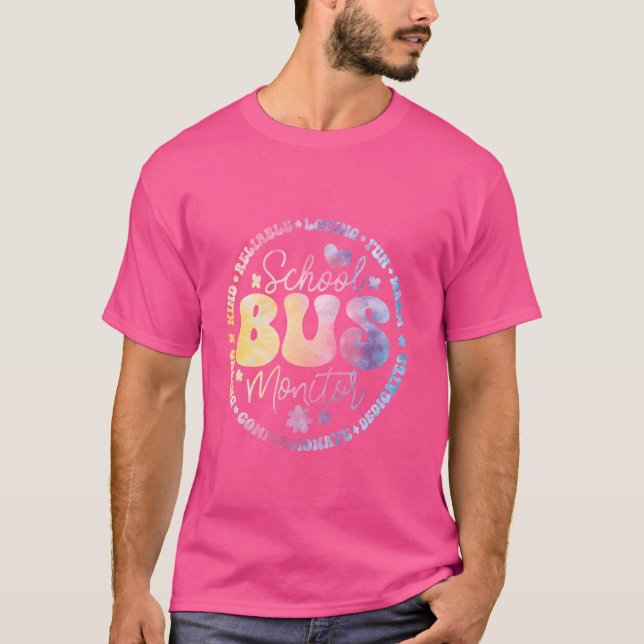 Fyrkantutvärdering av Groovy School Buss Monitor D T Shirt (Framsida)
