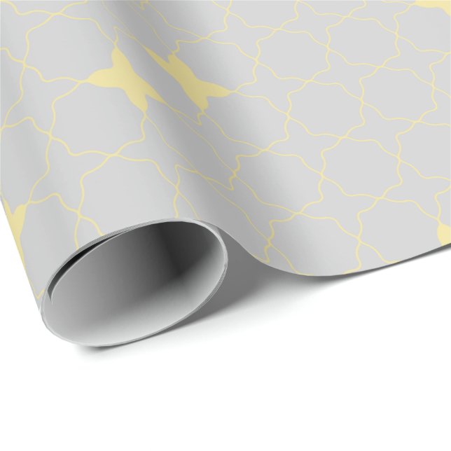 Fyrklöver Geometriskt Mönster Presentpapper (Rullad Hörn)