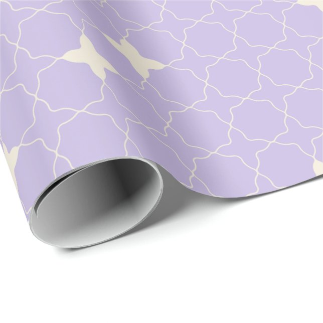 Fyrklöver geometriskt mönster presentpapper (Rullad Hörn)
