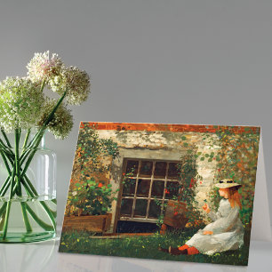 Fyrklöver Girl Winslow Homer Anteckningskort