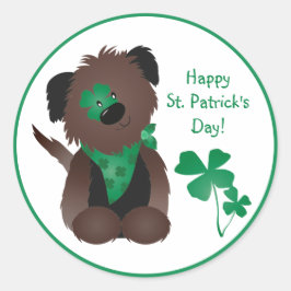 Fyrklöver Grönt för Hund lycklig Runt Klistermärke