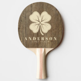 Fyrklöver i hickoryträ med namn pingisracket