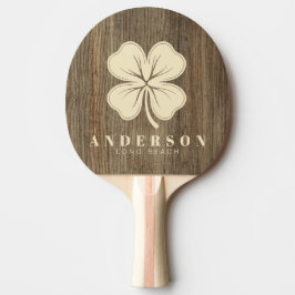 Fyrklöver i hickoryträ med namn pingisracket