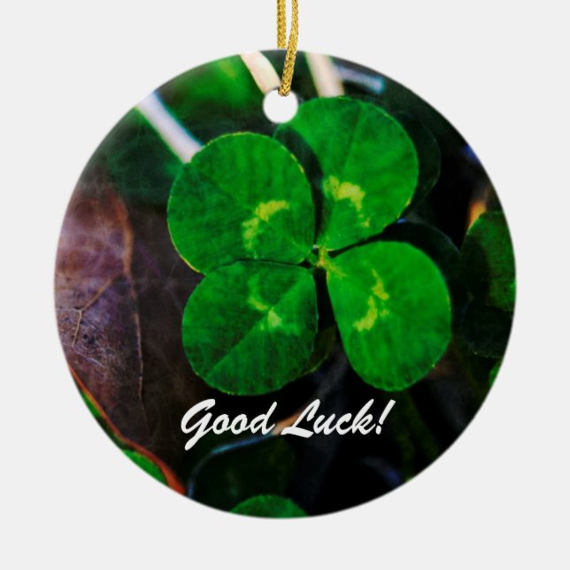 Fyrklöver Lucky Julgransprydnad Keramik (Framsidan)