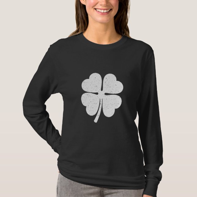 Fyrklöver Lucky Shamrock Irish St Patrick's T Shirt (Framsida)