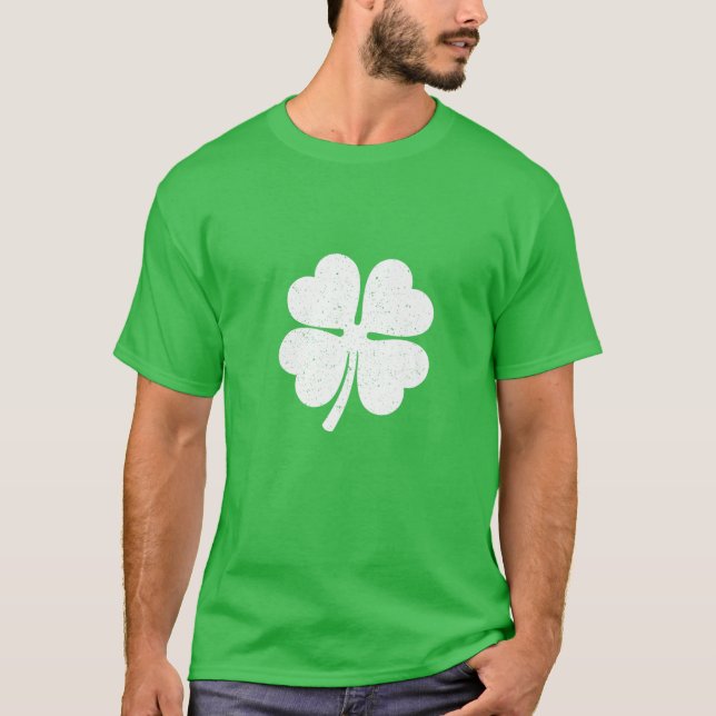 Fyrklöver Lucky Shamrock Irish St.Patrick's T Shirt (Framsida)