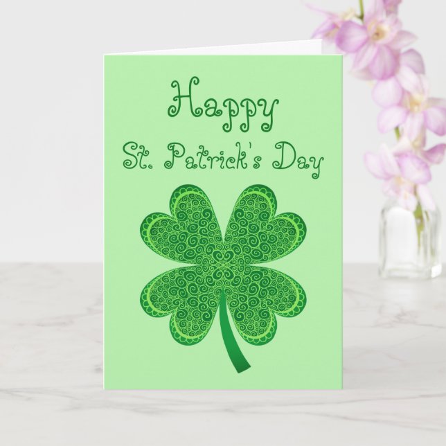 Fyrklöver Lucky St patrick's day Shamrock Kort (Orkide)