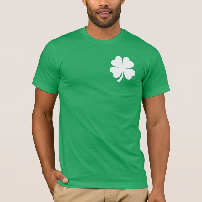Fyrklöver Lycklig Klöver Saint Patrick's Day T Shirt (Framsida)