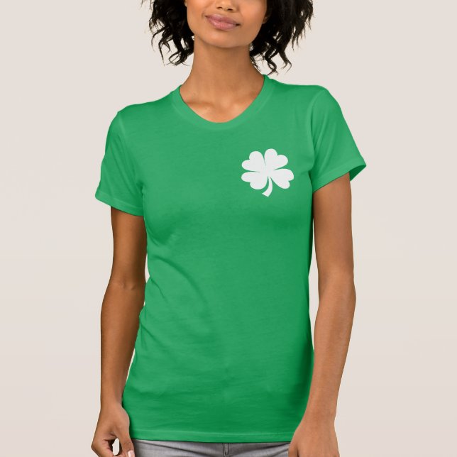 Fyrklöver Lycklig Klöver Saint Patrick's Day T Shirt (Framsida)