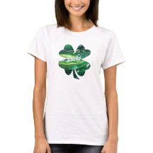 Fyrklöver Lyckligt Vattenfärg Shamrock Grafisk