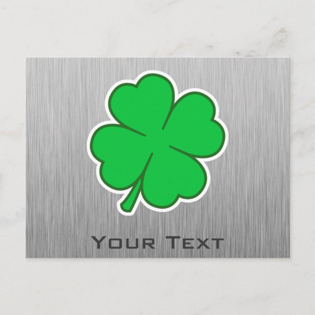 fyrklöver. metall vykort (Framsida)