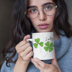 Fyrklöver Personlig för grönt Cute Kaffemugg