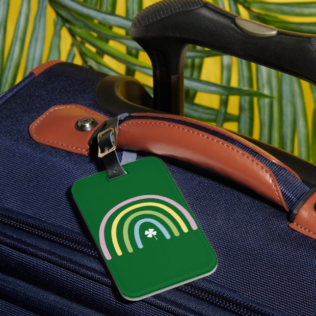 Fyrklöver regnbåge St patrick's day Bagagebricka (Framsida Insitu 1)