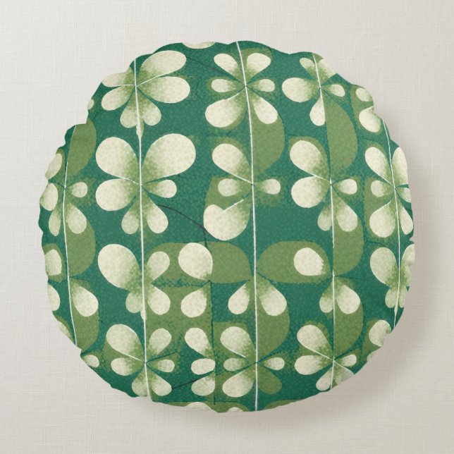 Fyrklöver Rund Kudde (Framsidan)