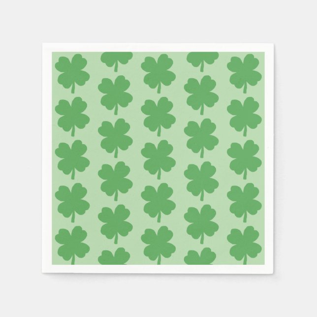 Fyrklöver Shamrock Irländska St Patricks Day Pappersservett (Framsidan)
