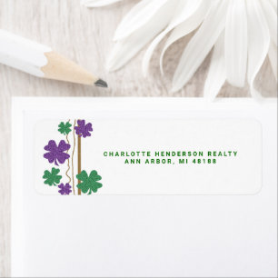 fyrklöver Shamrock St. Partrick-dagsetikett Returadress Etikett