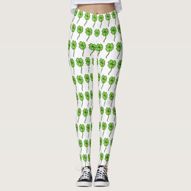 Fyrklöver Shamrock St patrick's day Leggings (Framsida)