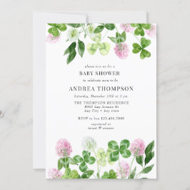 Fyrklöver | Shamrockblad |  Babyfirande Inbjudningar