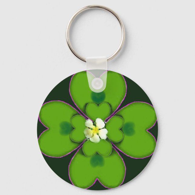 Fyrklöver St. Patrick Irish Flower Patty Nyckelring (Framsida)