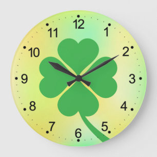Fyrklöver St. Patrick's Day Design-87906 Stor Klocka