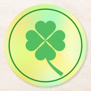 Fyrklöver St. Patrick's Day Design-87906 Underlägg Papper Rund