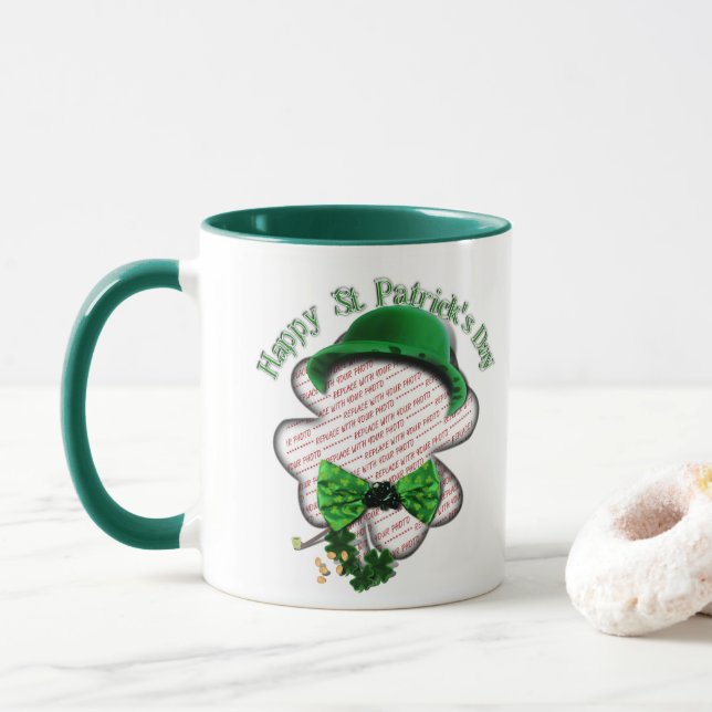 Fyrklöver St Patrick's Day Foto Mugg (Med munk)