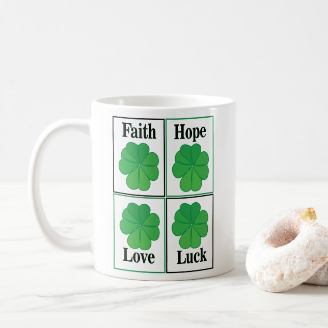 Fyrklöver St Patricks Day Fyrklöver Kaffemugg (Med munk)