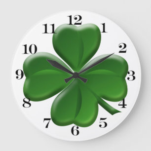 Fyrklöver - St patrick's day-knapp Stor Klocka