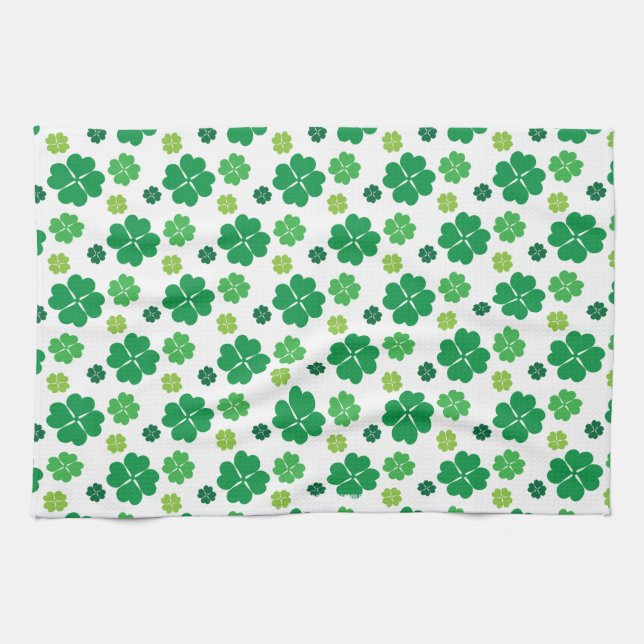 Fyrklöver st patricks day kökshandduk (Horisontell)